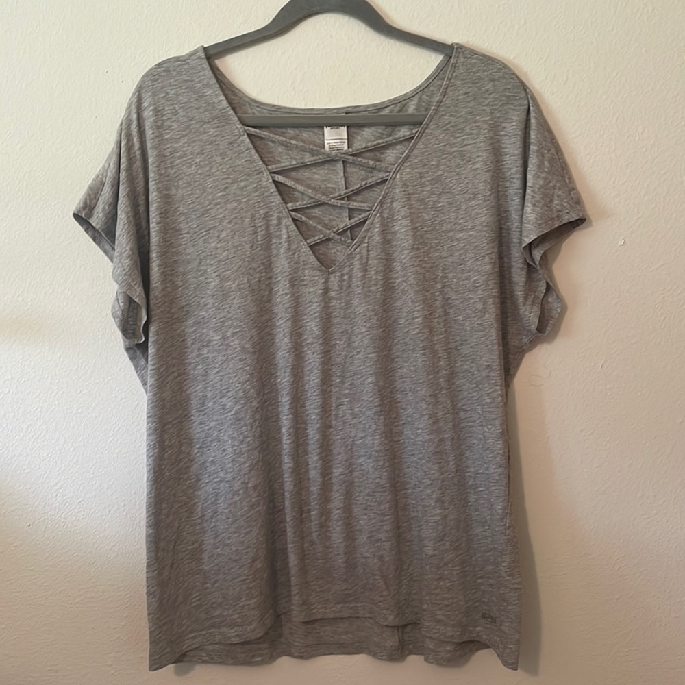 Victorias Secret Sport V Neck Cross Shirt